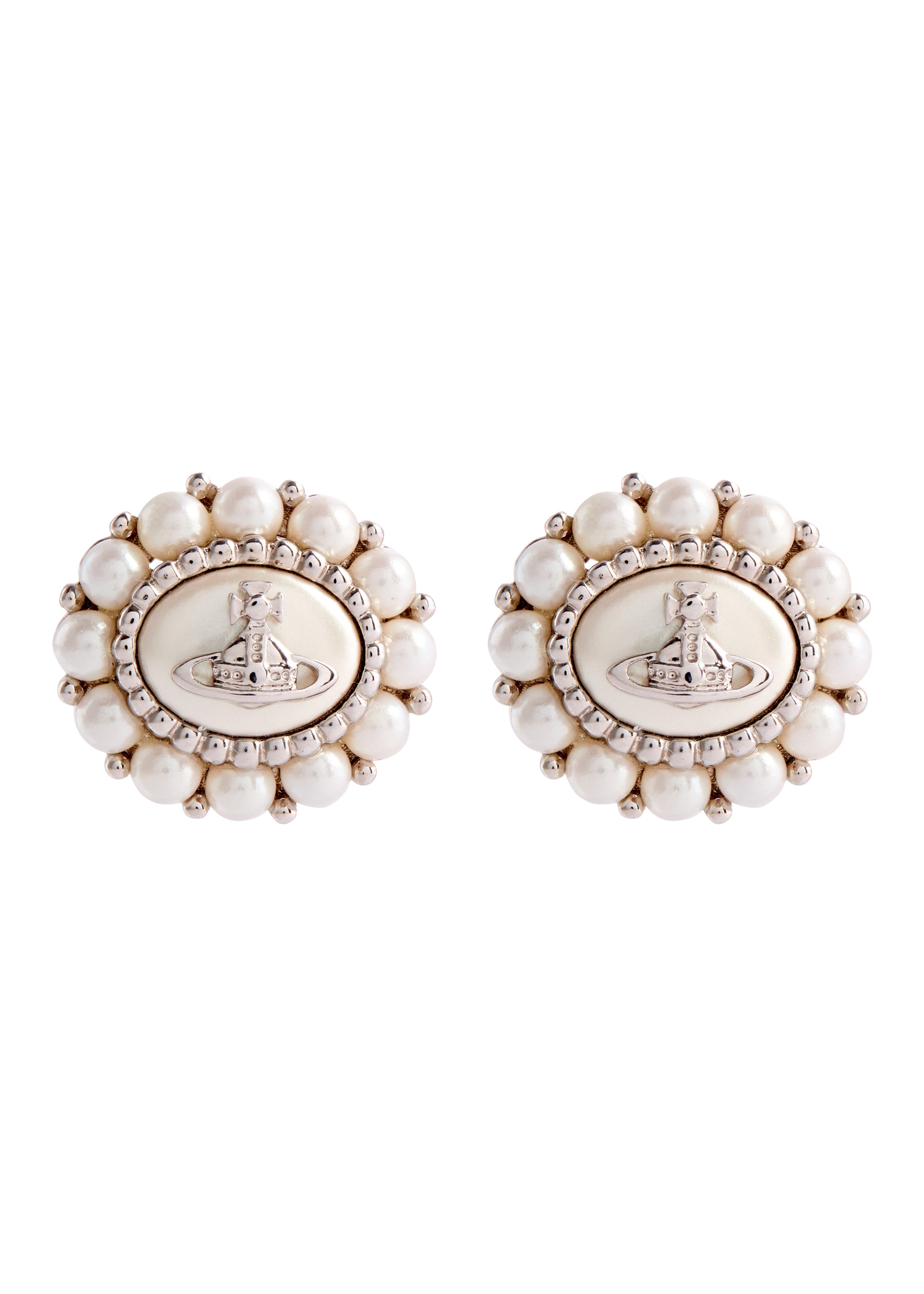 Vivienne westwood pearl gold orb earrings high quality