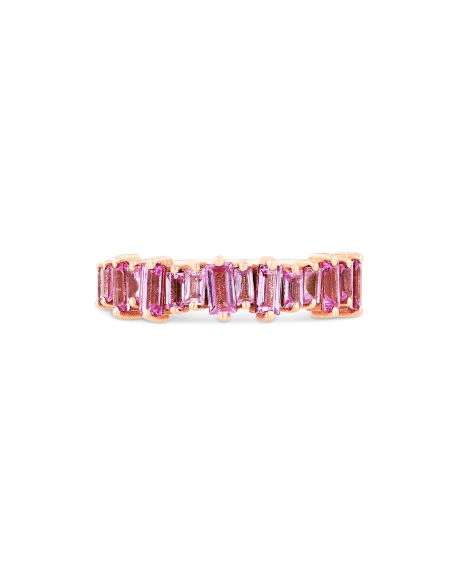 18K Rose Gold Pink Sapphire Band