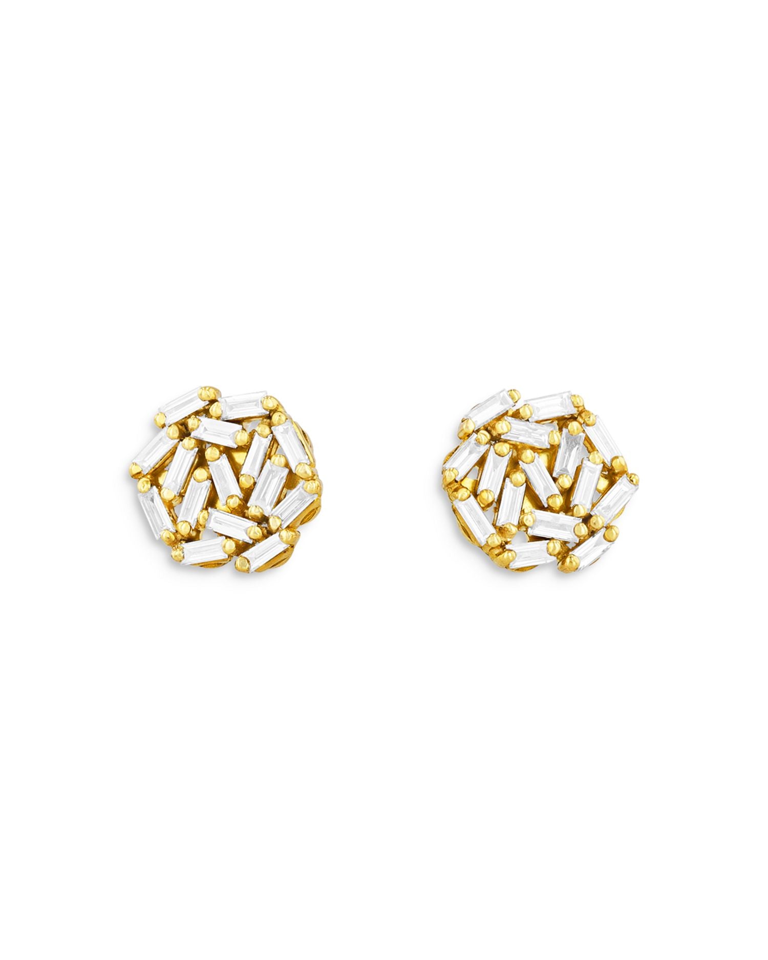 18K Yellow Gold Diamond Stud Earrings