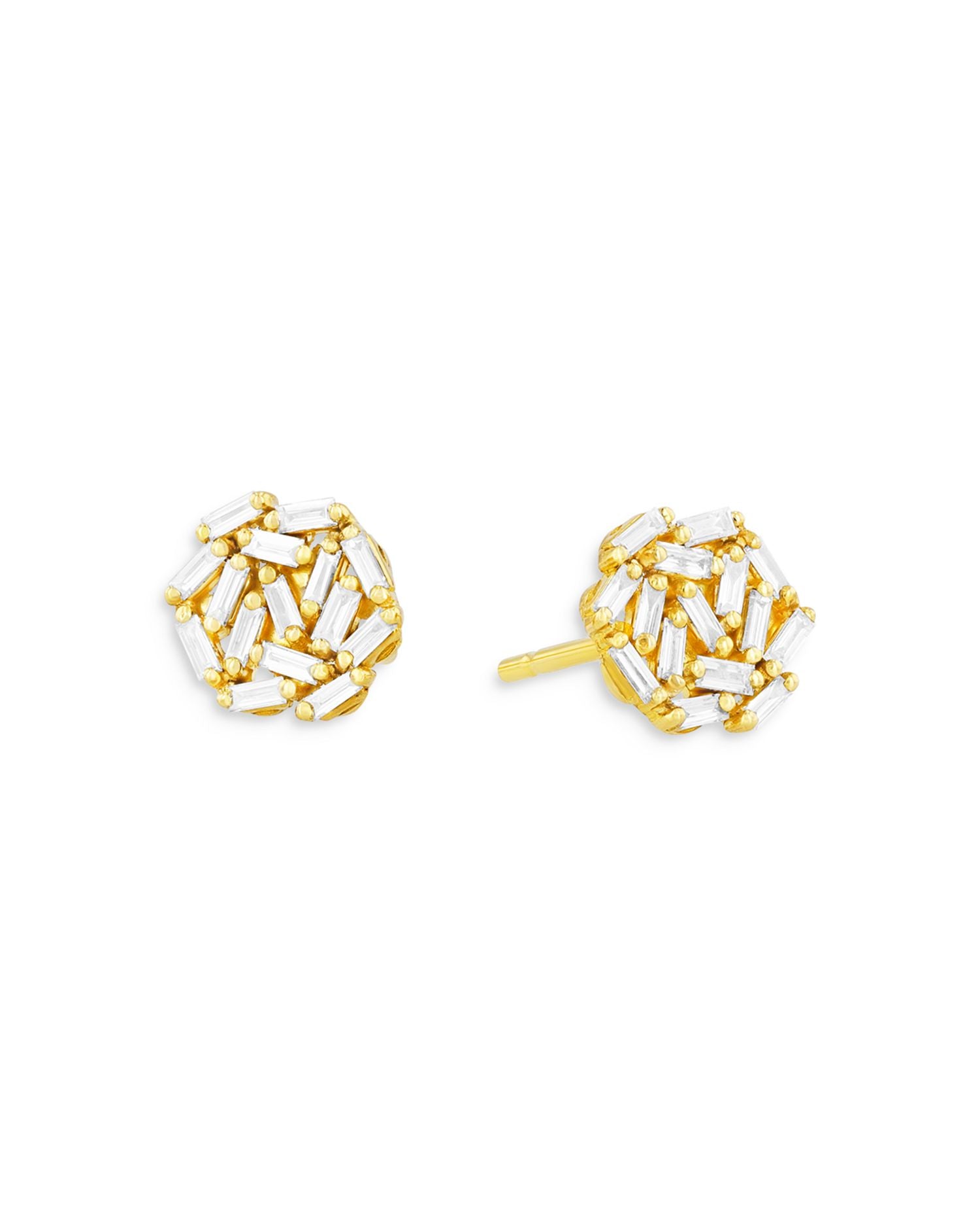 18K Yellow Gold Diamond Stud Earrings