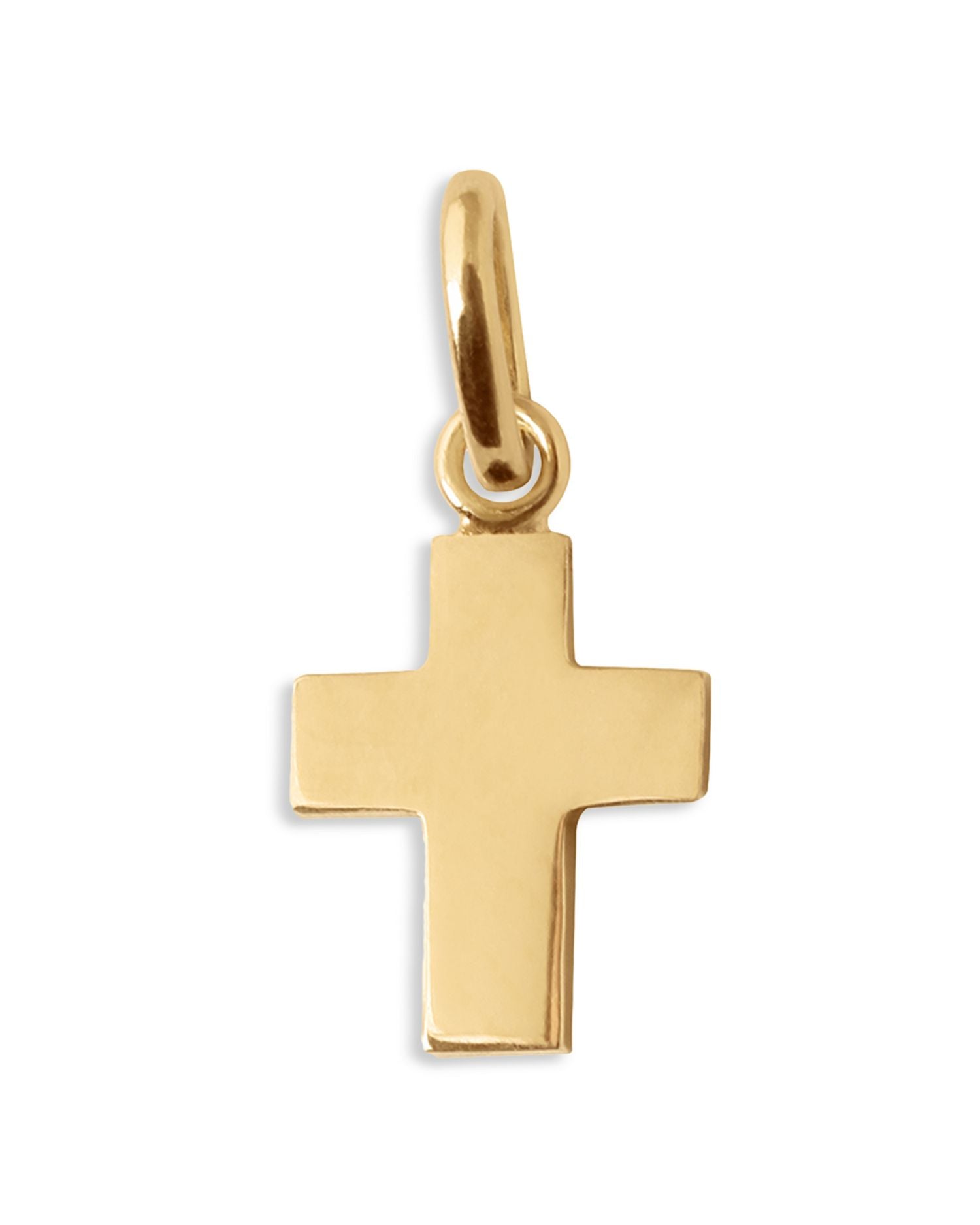 18K Yellow Gold Polished Cross Pendant