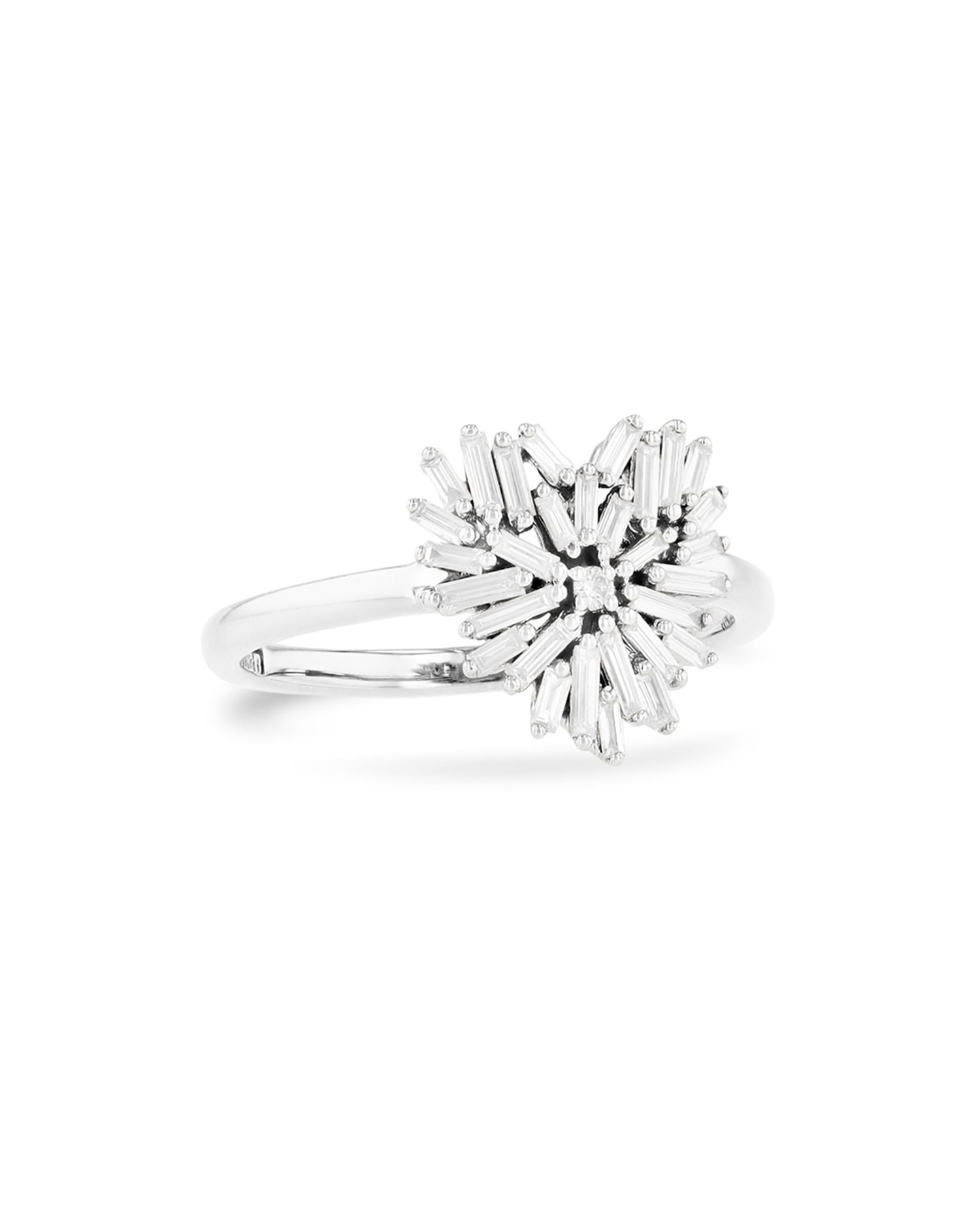 18K White Gold Diamond Small Heart Ring