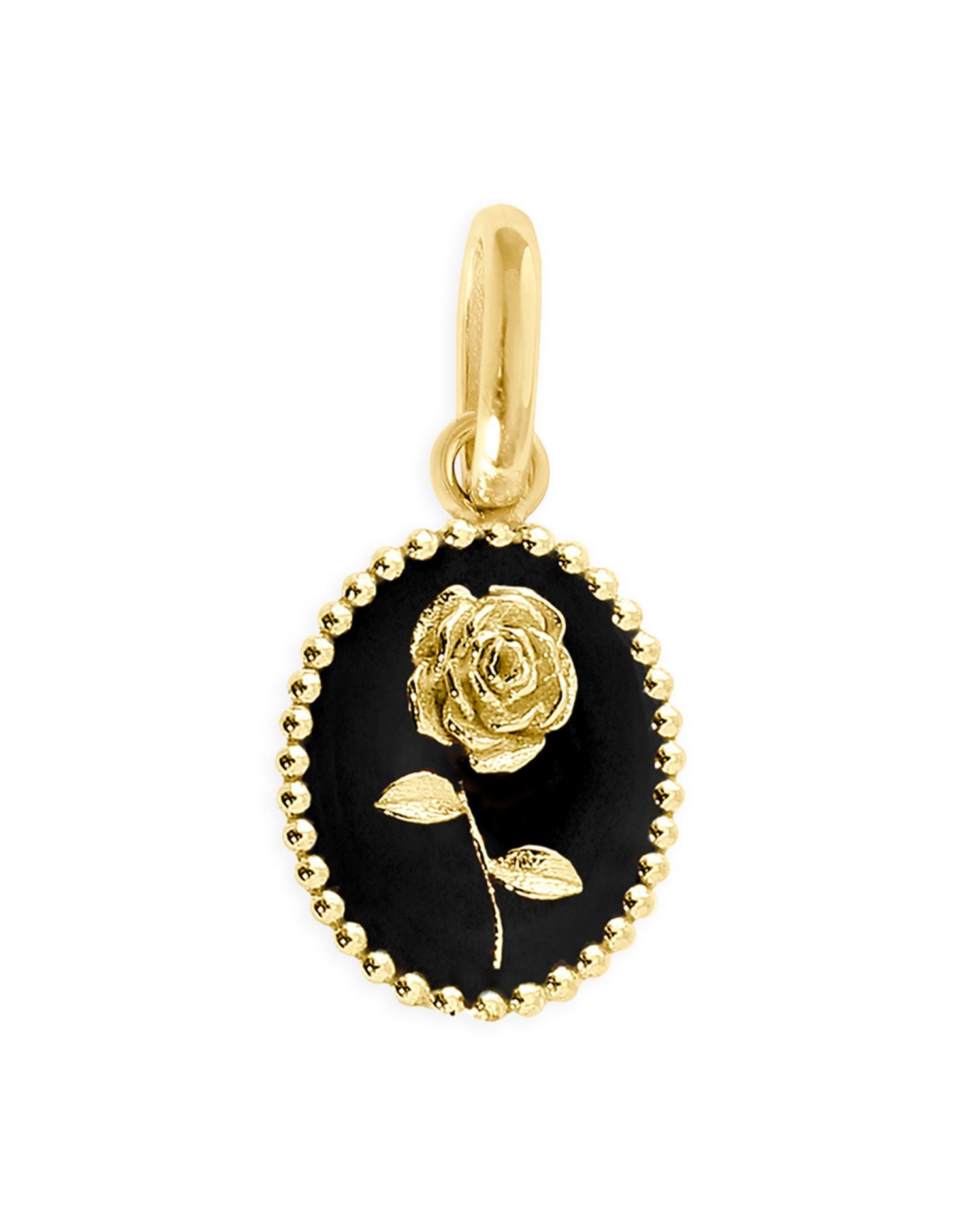 18K Yellow Gold Rose Pendant