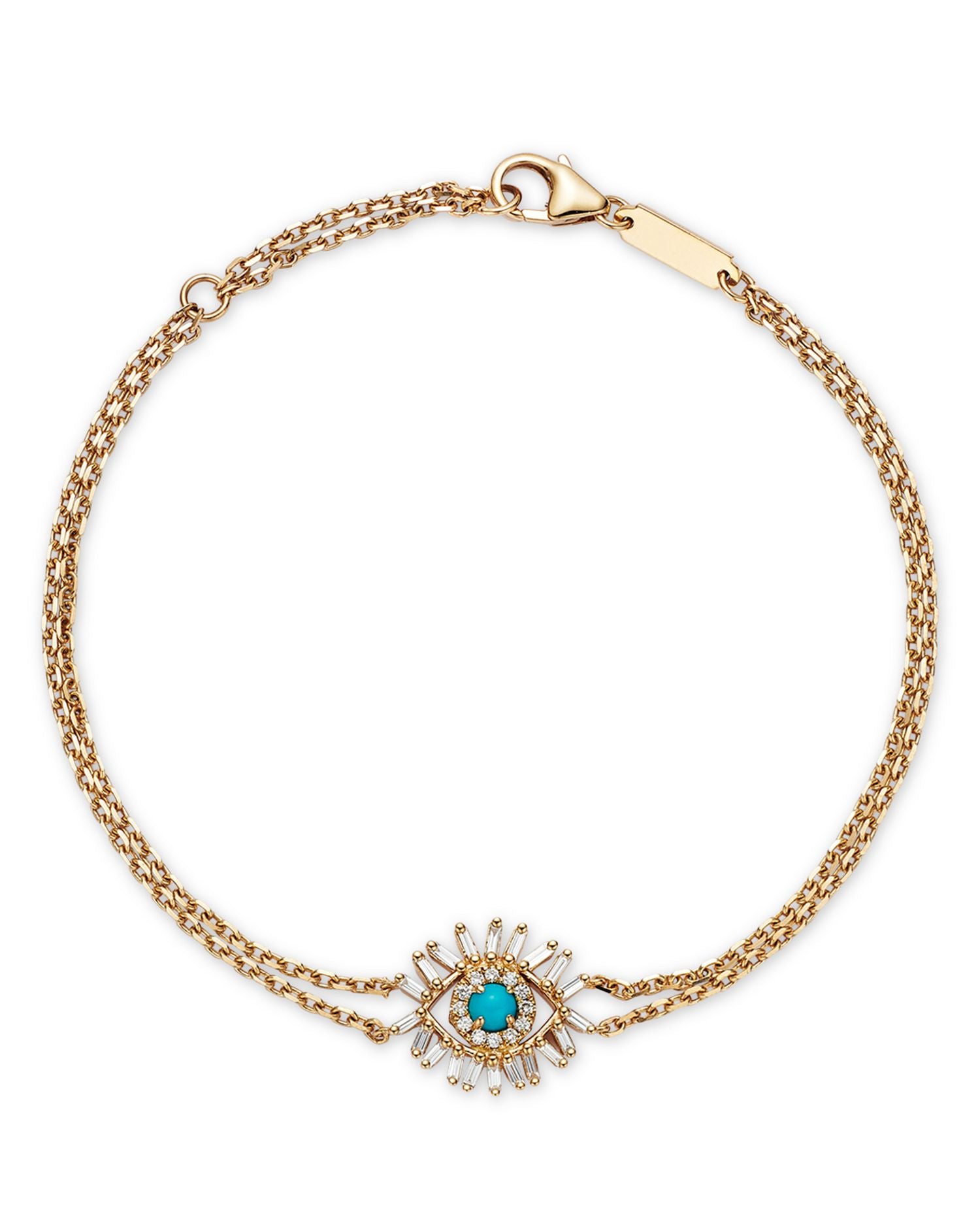 18K Yellow Gold & Diamond Evil Eye Bracelet