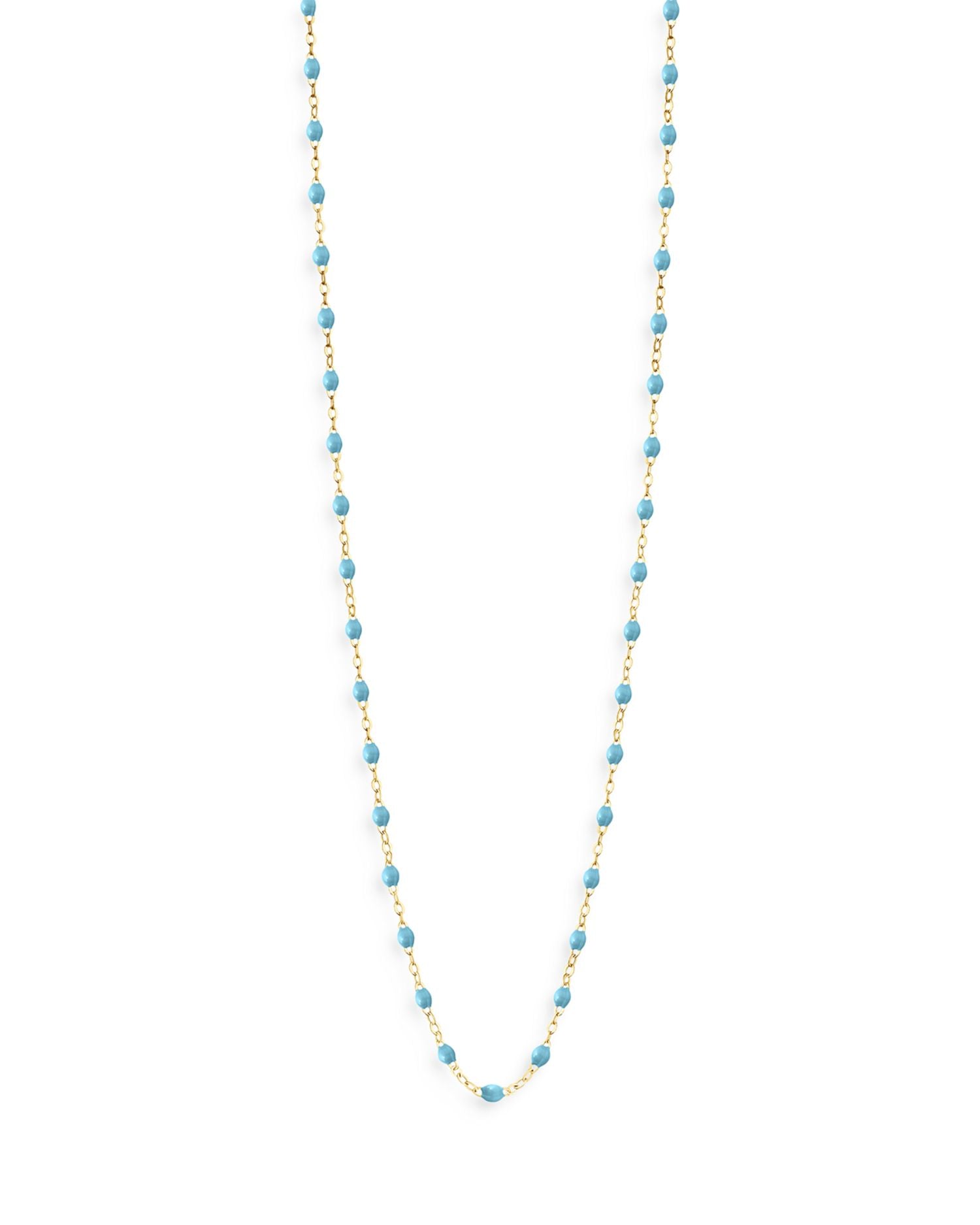 18K Yellow Gold Sautoir Beaded Necklace, 34"