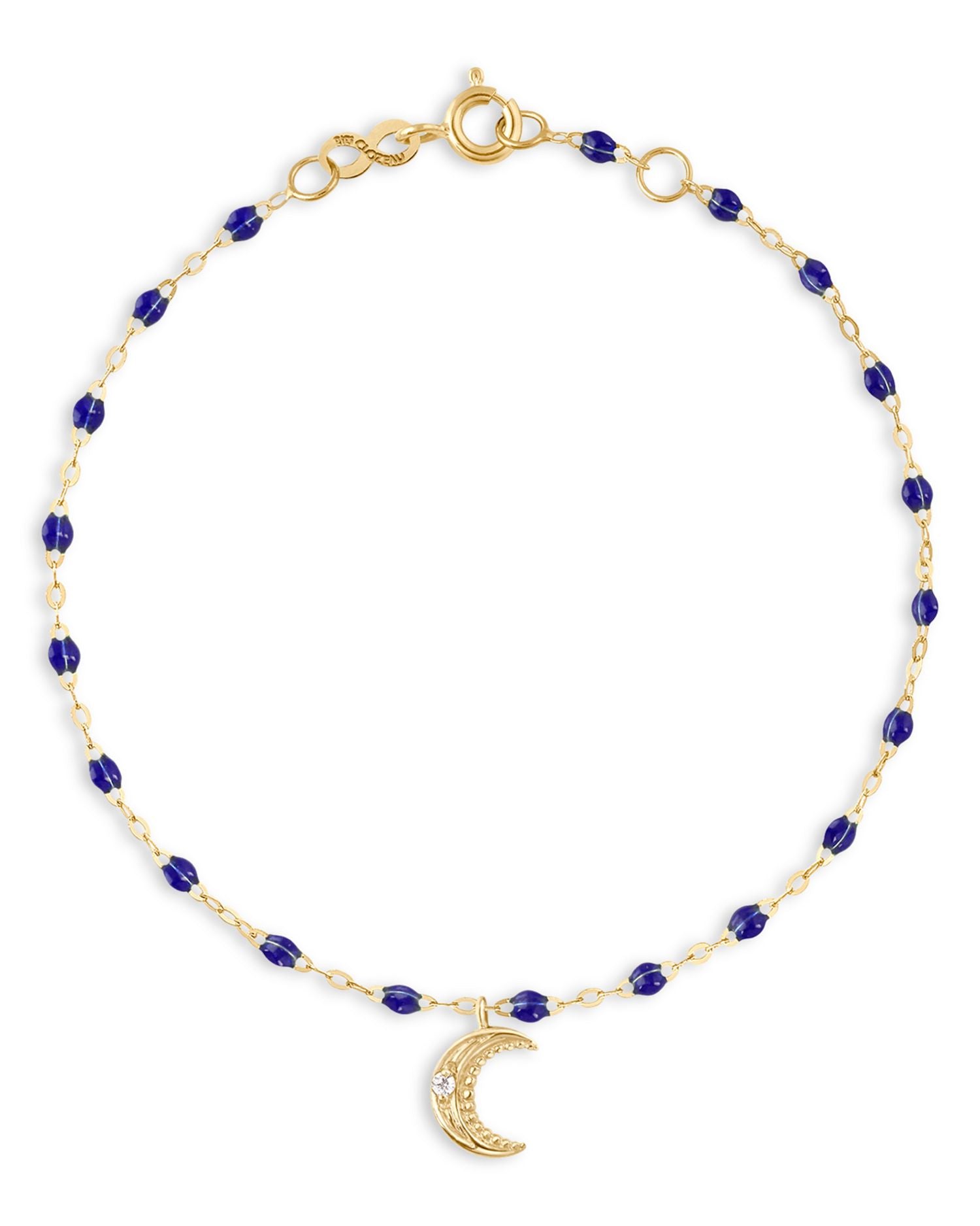 18K Yellow Gold Pirate Diamond & Lapis Petite Moon Bracelet