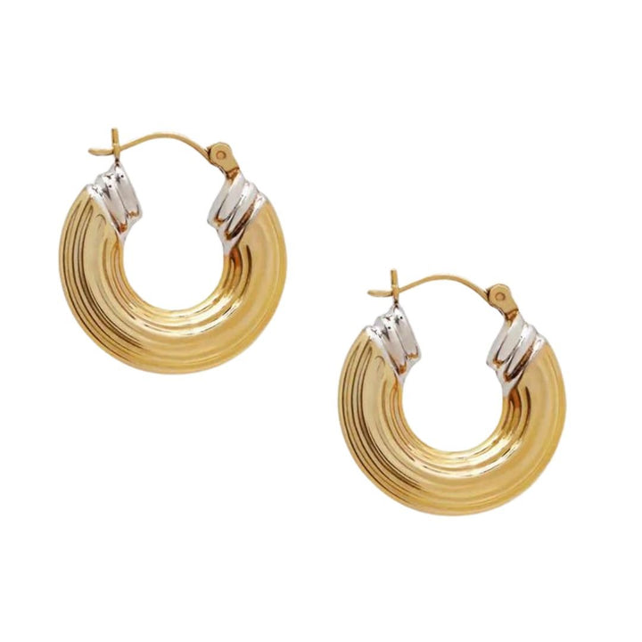 two-tone-ribbed-hoop-earrings