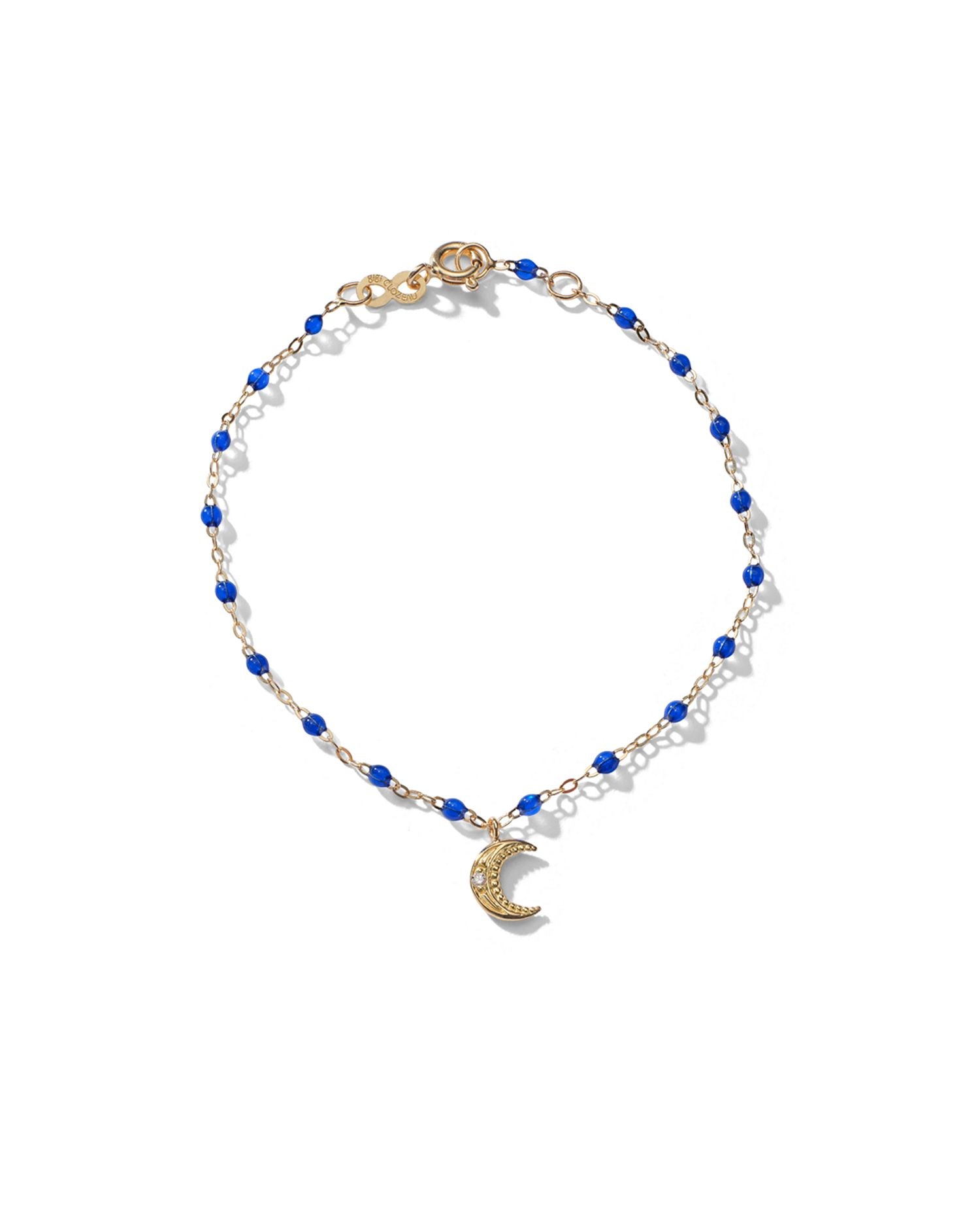 18K Yellow Gold Pirate Diamond & Lapis Petite Moon Bracelet