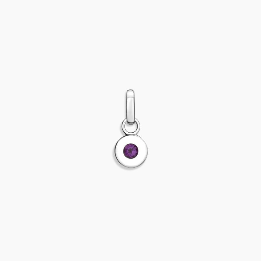 14K White Gold Amethyst Charm -  - Aureus Boutique