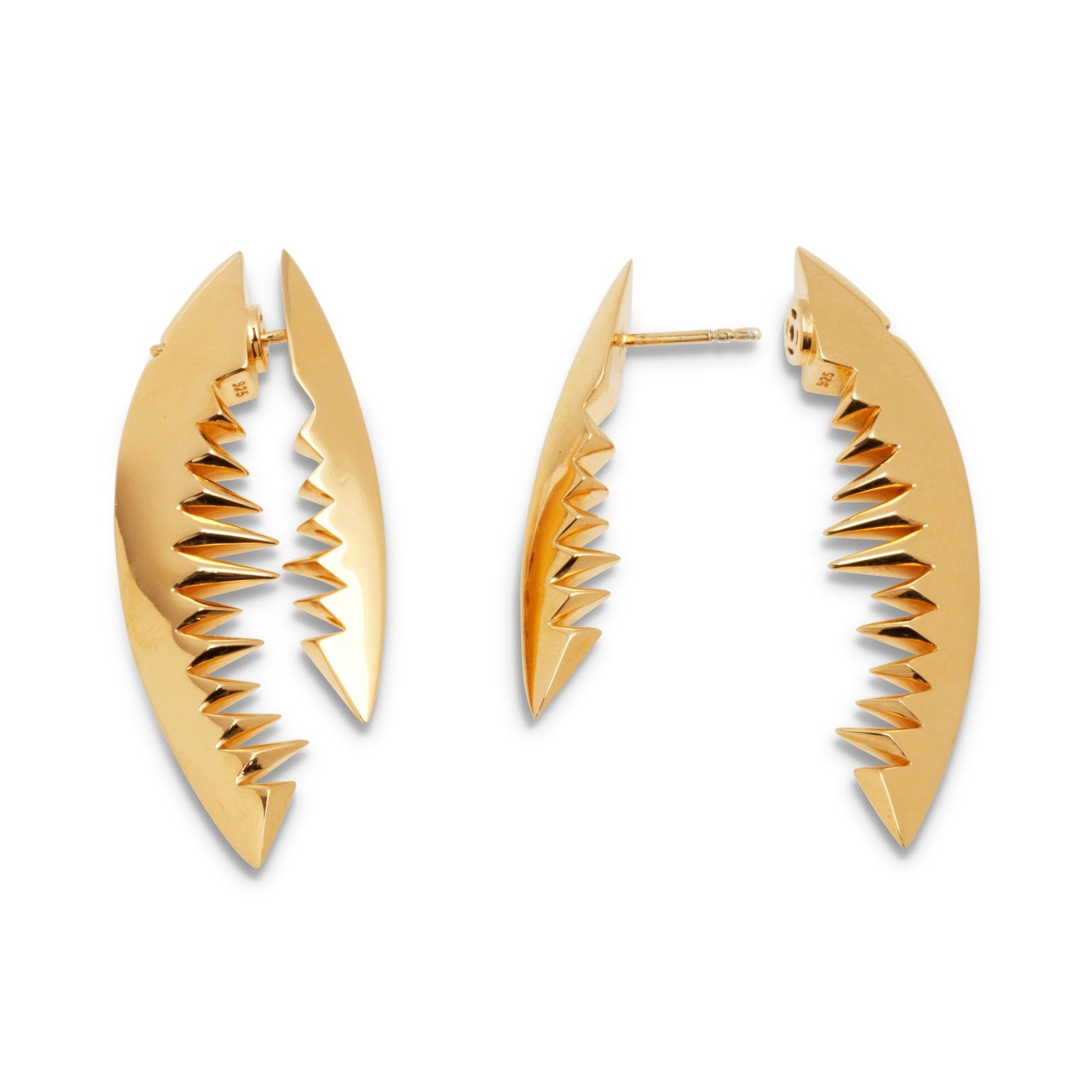 Shark Bite Gold Earrings