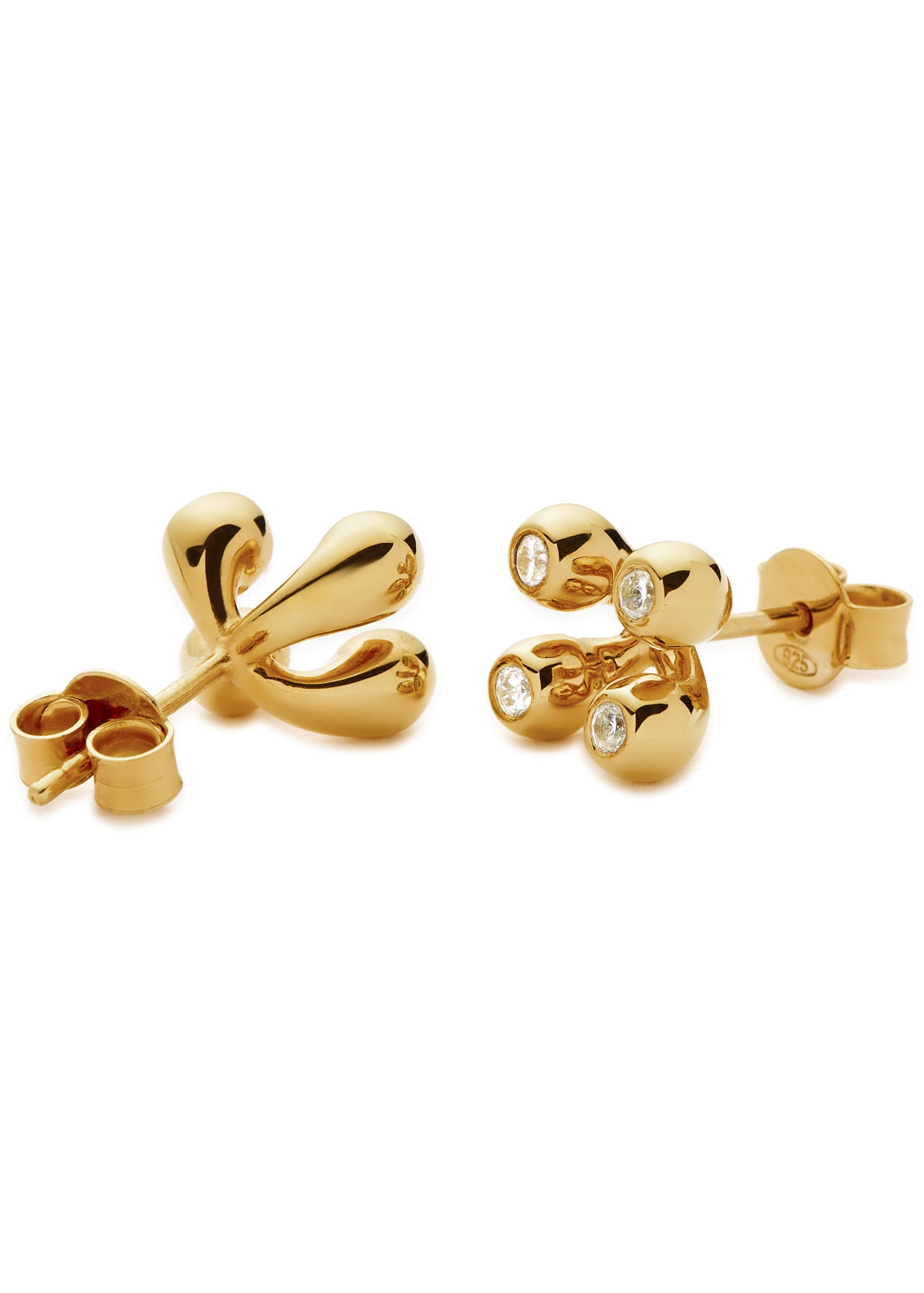 X The Flag Twins Atom 18kt gold vermeil stud earrings