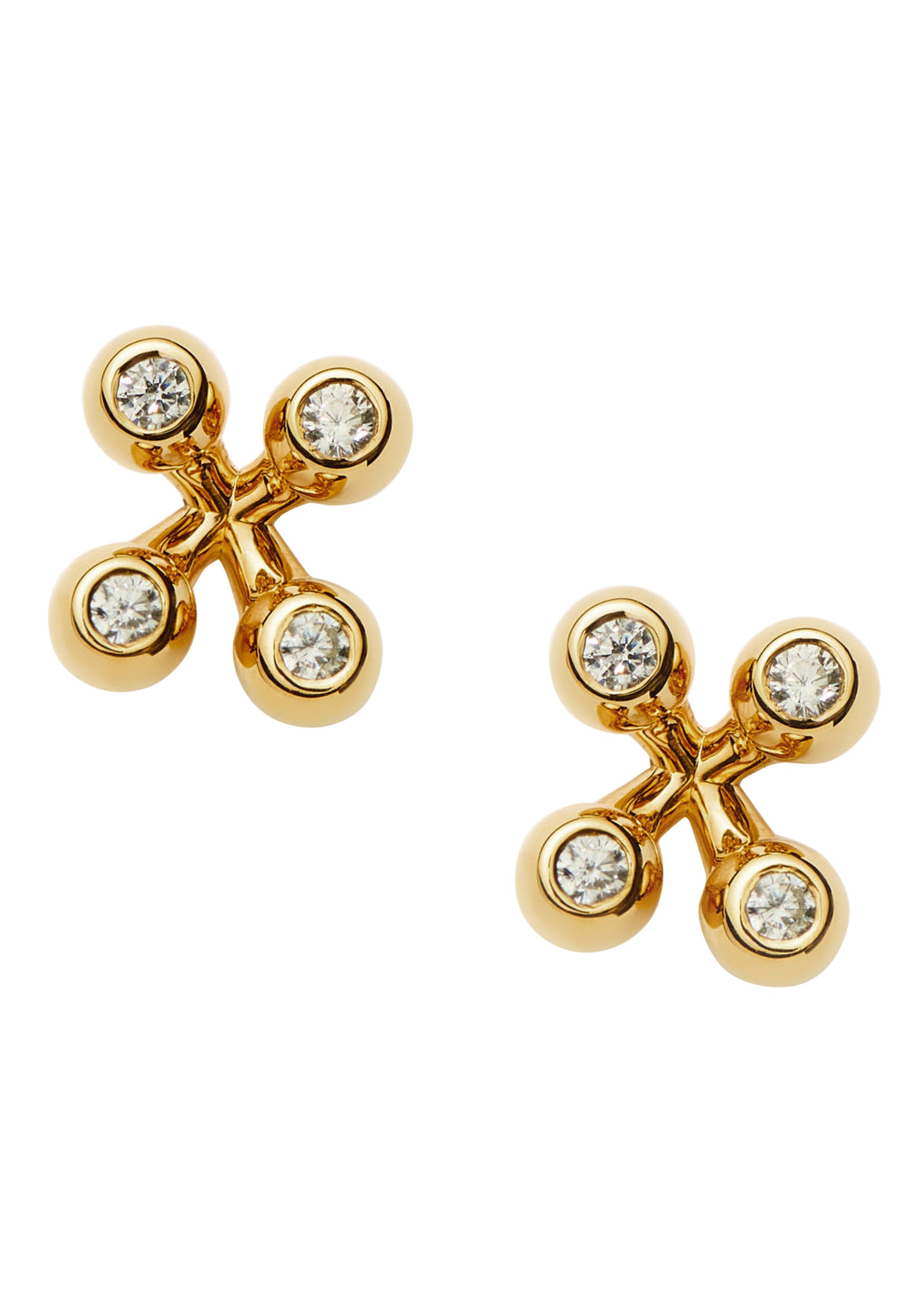 X The Flag Twins Atom 18kt gold vermeil stud earrings