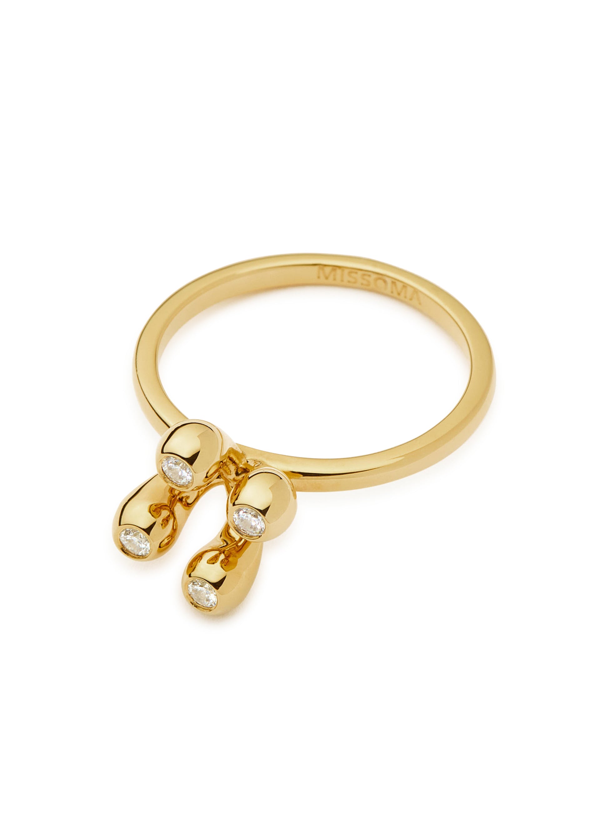 X The Flag Twins Atom 18kt gold vermeil ring