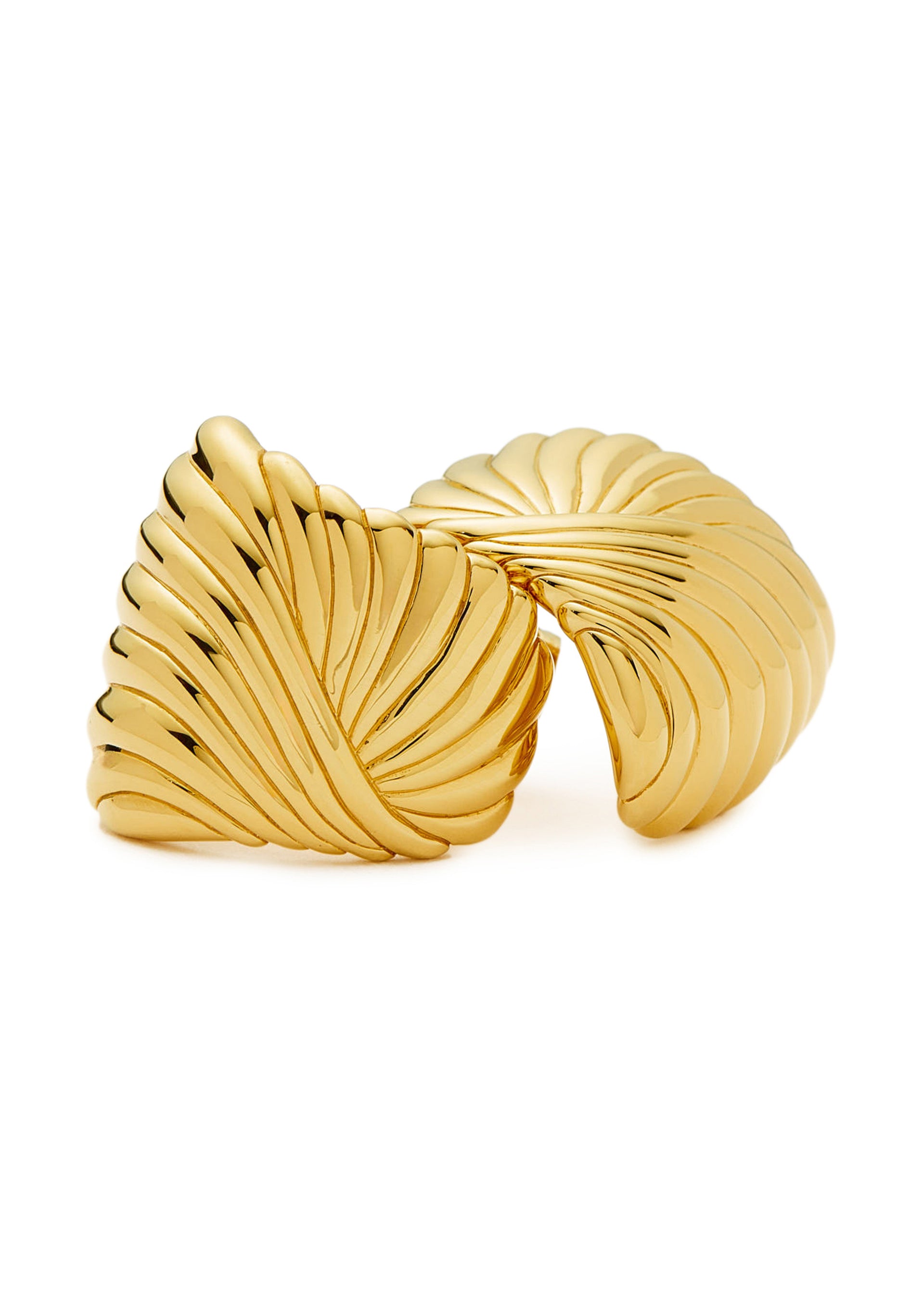 Ripple 18kt gold-plated stud earrings