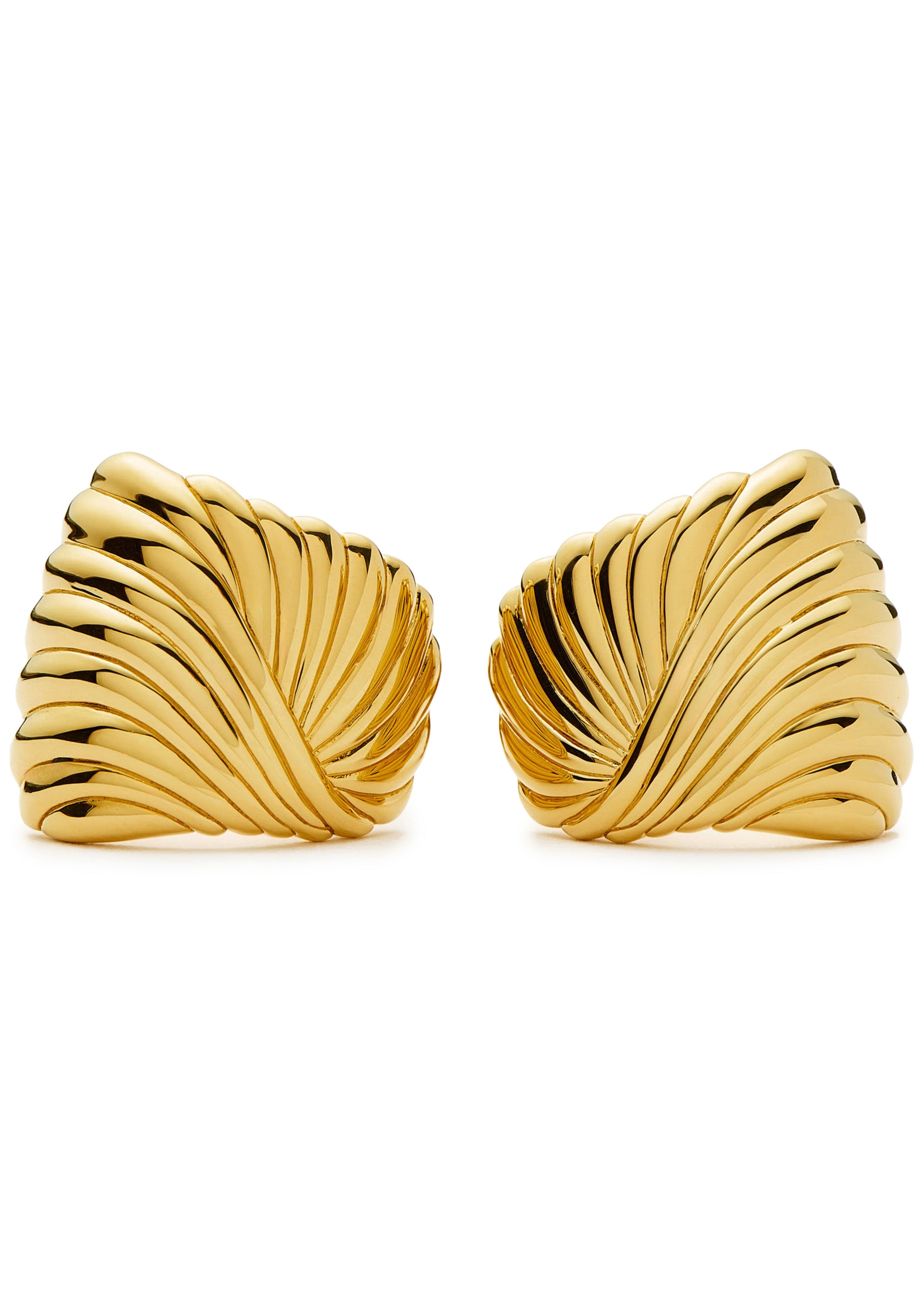 Ripple 18kt gold-plated stud earrings