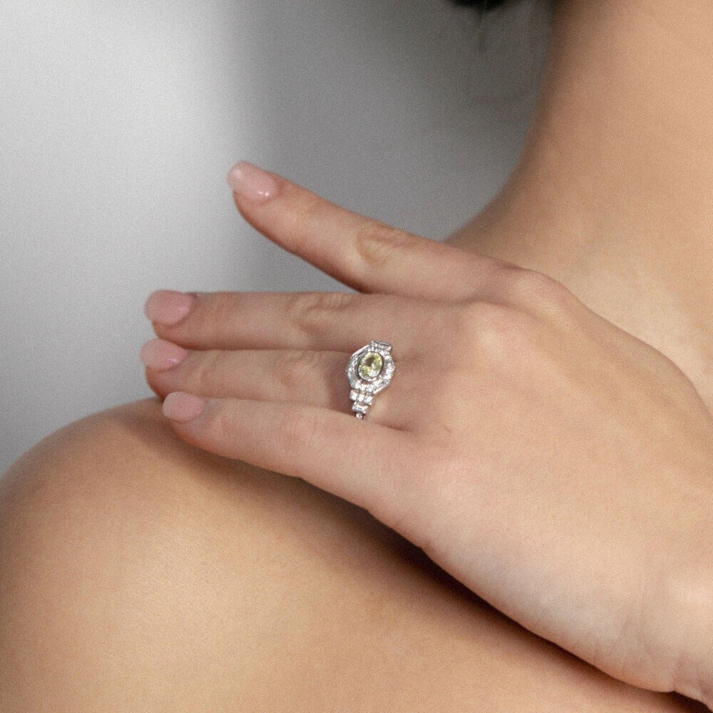 18ct White Gold Yellow Diamond Ring -  - Aureus Boutique