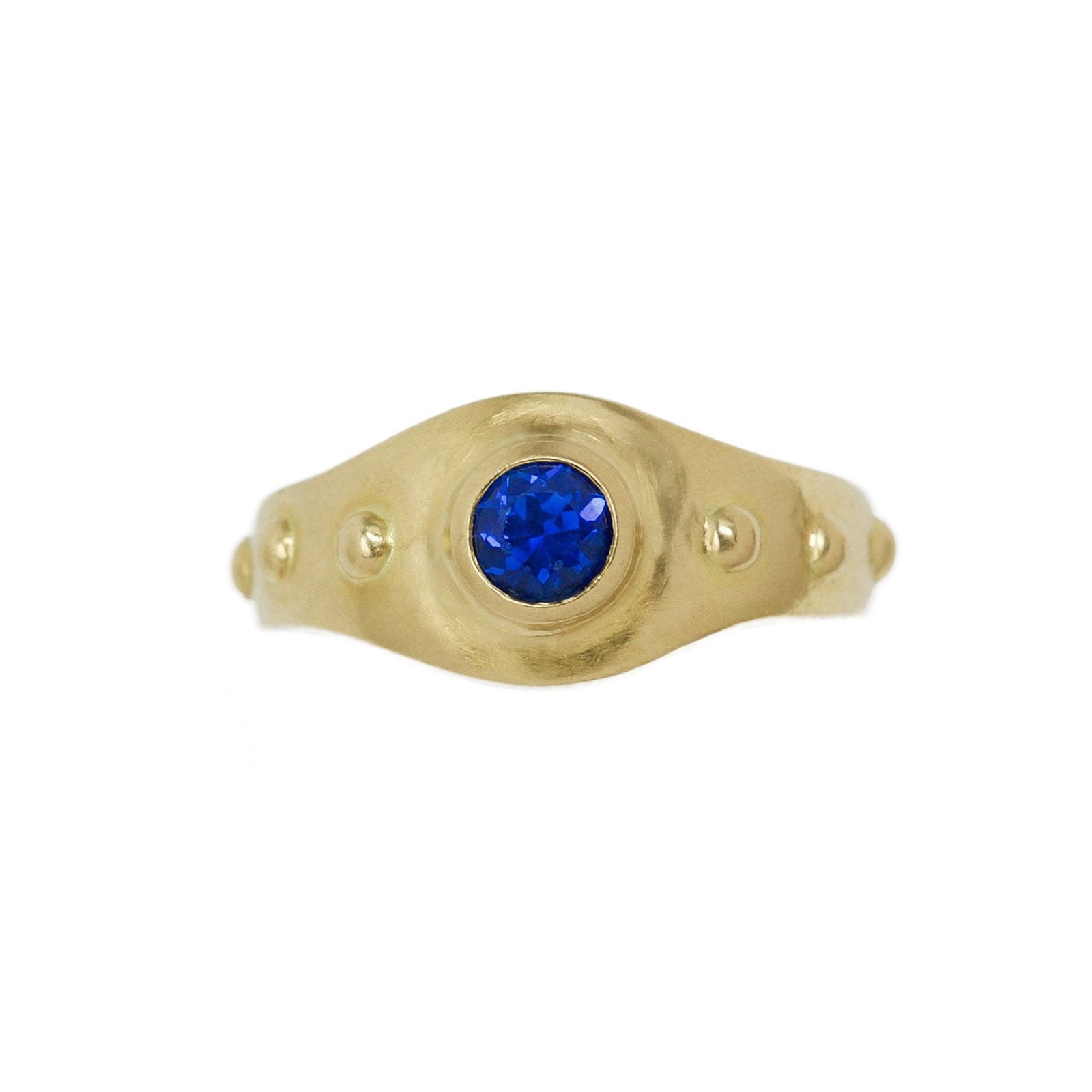 18k Gold Blue Sapphire Mémée's Prayer Ring -  - Aureus Boutique