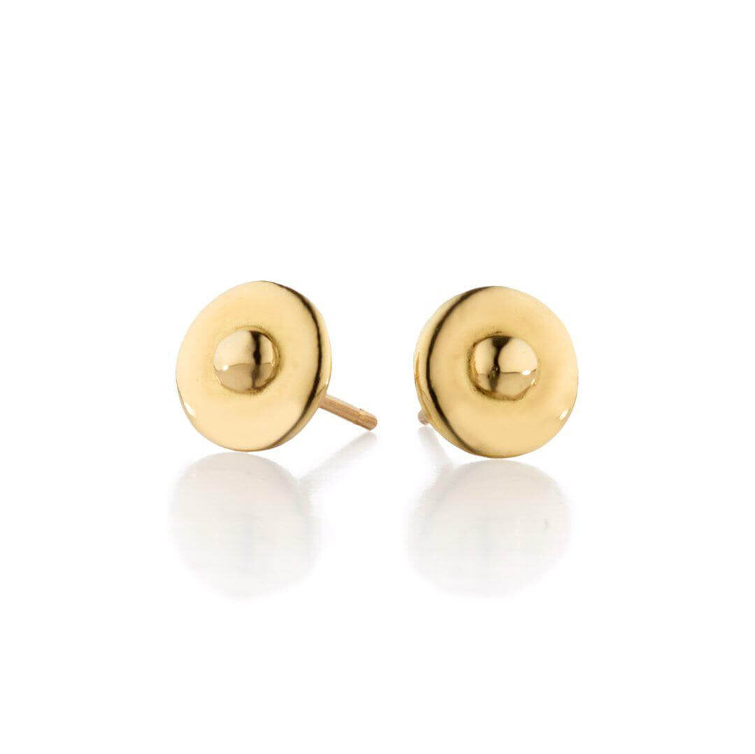 18k Gold Dot Stud Earrings -  - Aureus Boutique