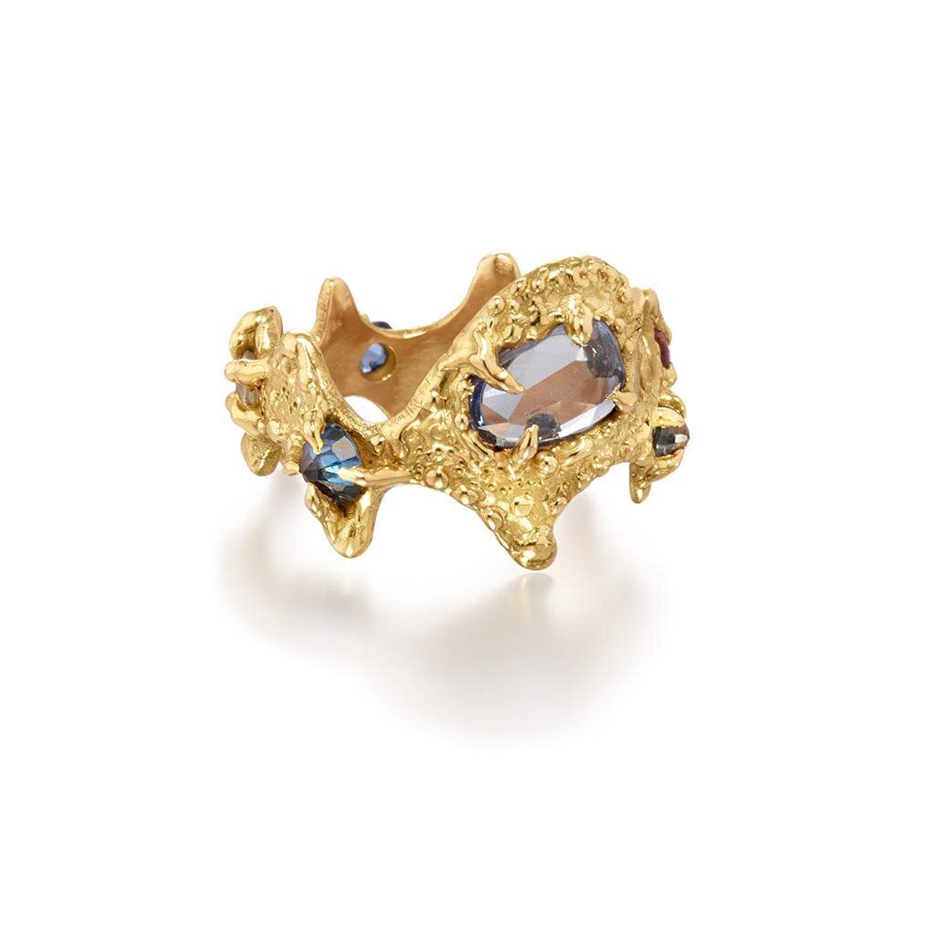 18k Gold Mermaid Sapphire Ring -  - Aureus Boutique