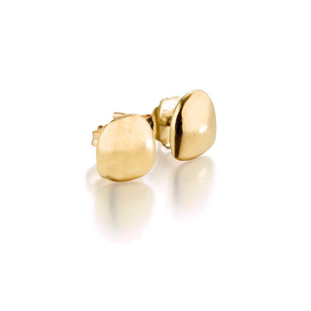 18k Gold Pebble Stud Earrings -  - Aureus Boutique