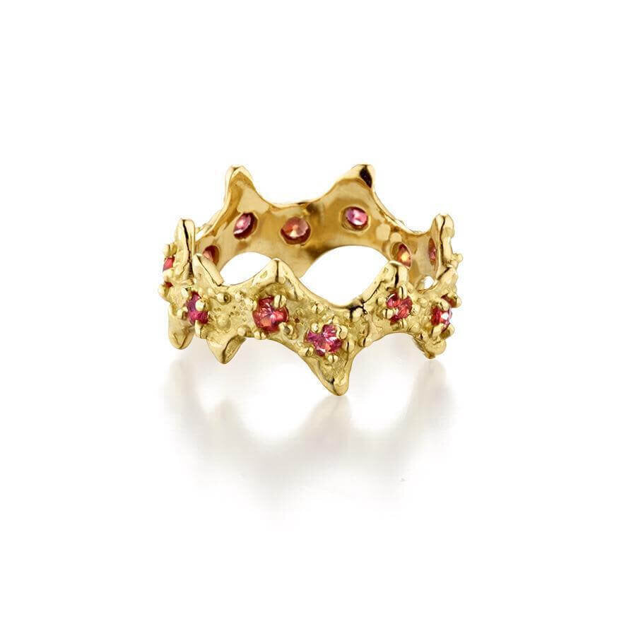 18k Gold and Red Sapphire Ring -  - Aureus Boutique