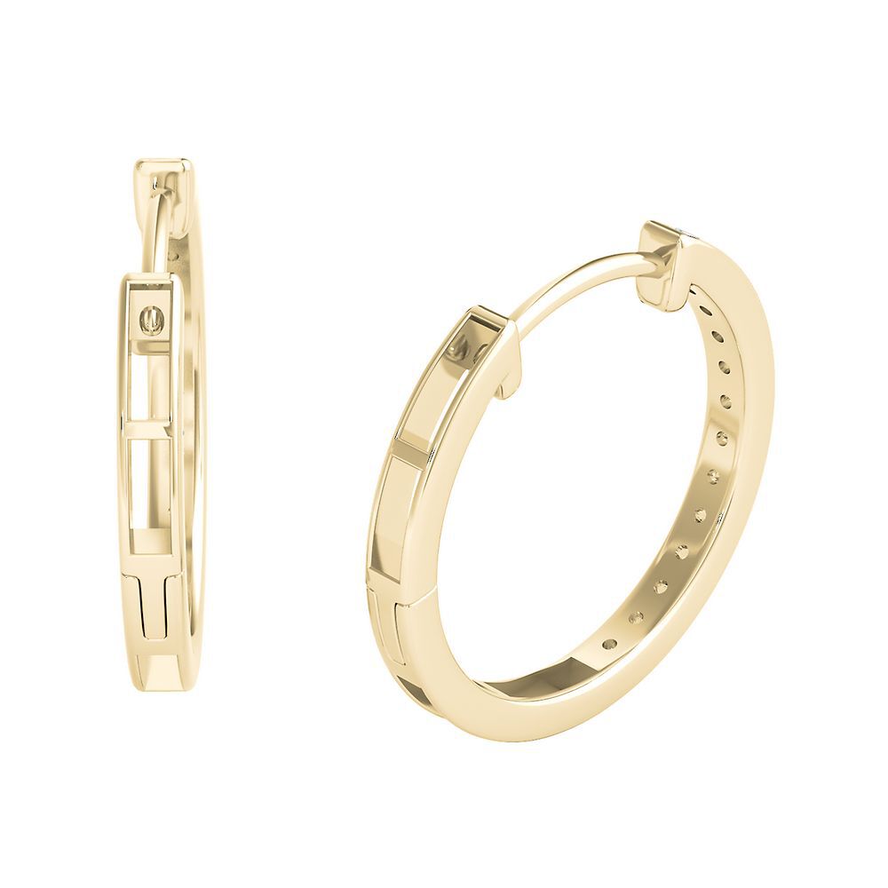 1/4 ct. tw. Diamond Hoop Earrings in 10K Yellow Gold