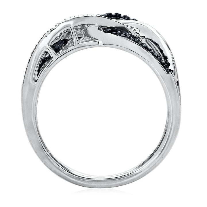 Black & White Diamond Ring in Sterling Silver