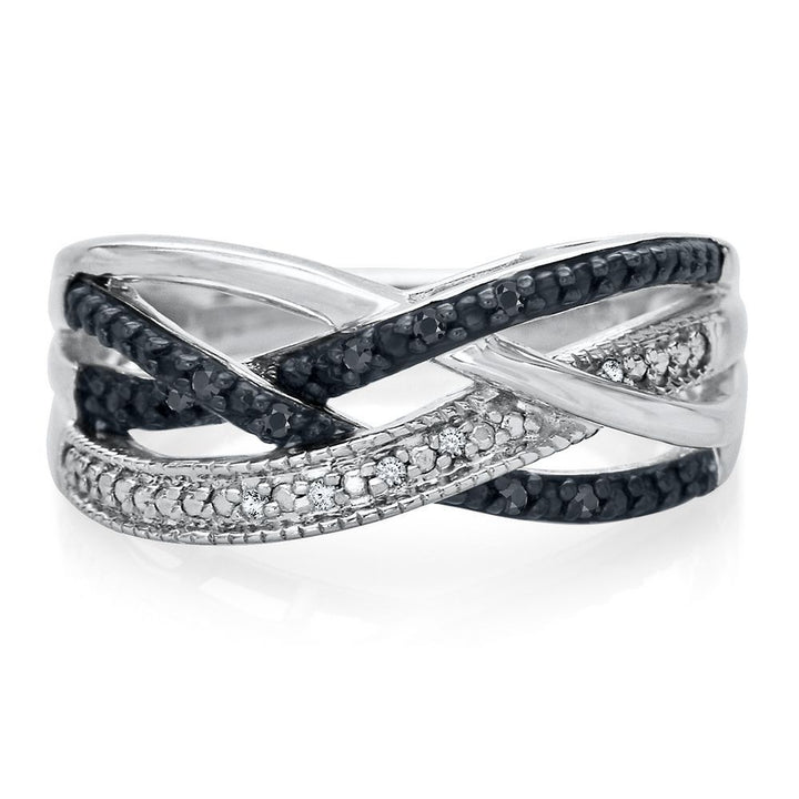 Black & White Diamond Ring in Sterling Silver