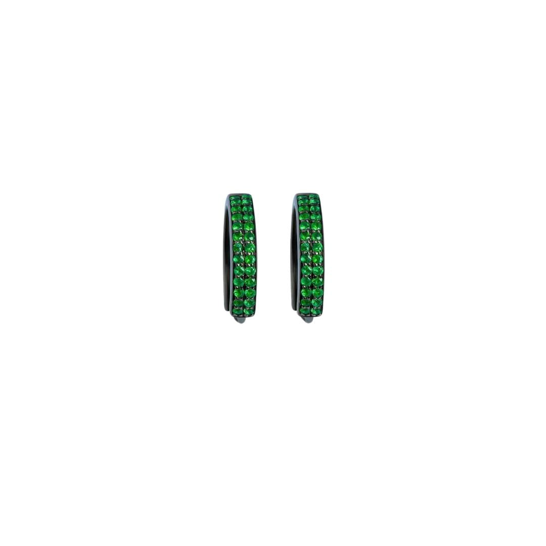 emerald-hoop-earrings-in-black-rhodium-silver