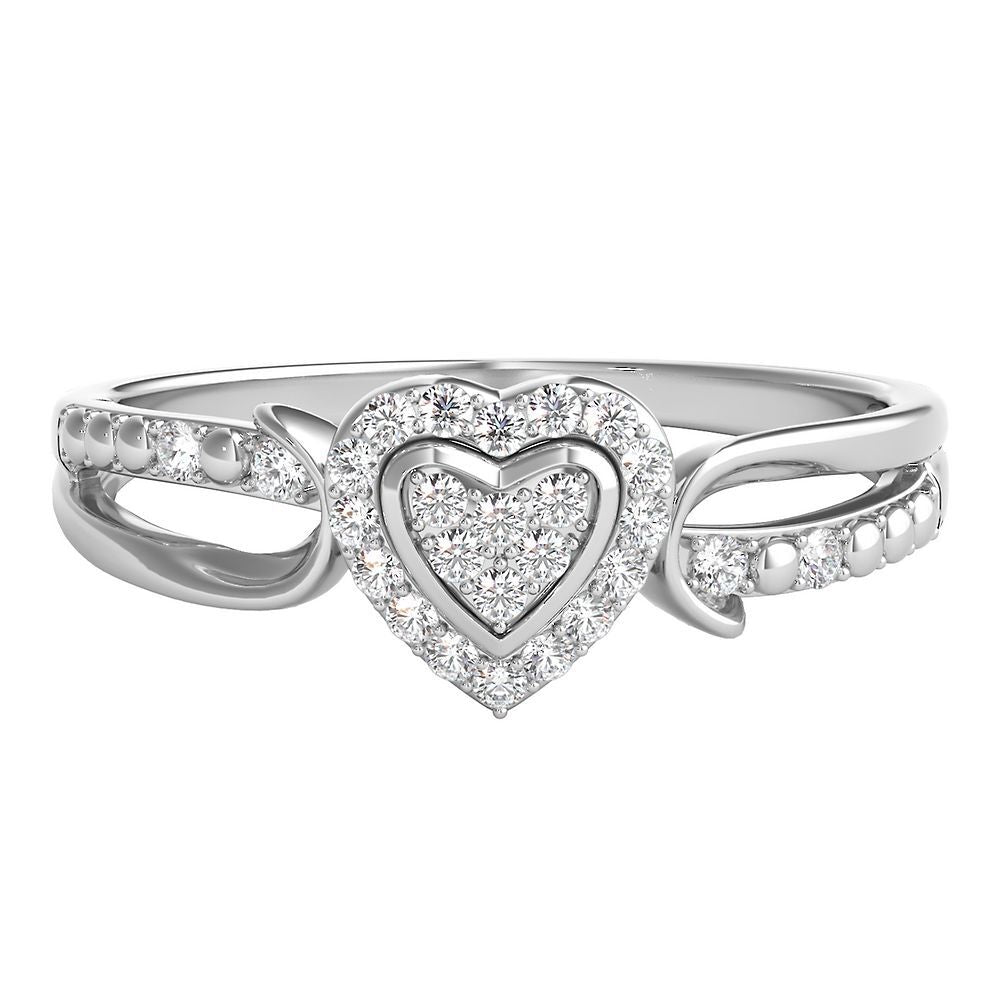 1/10 ct. tw. Diamond Heart Promise Ring in Sterling Silver