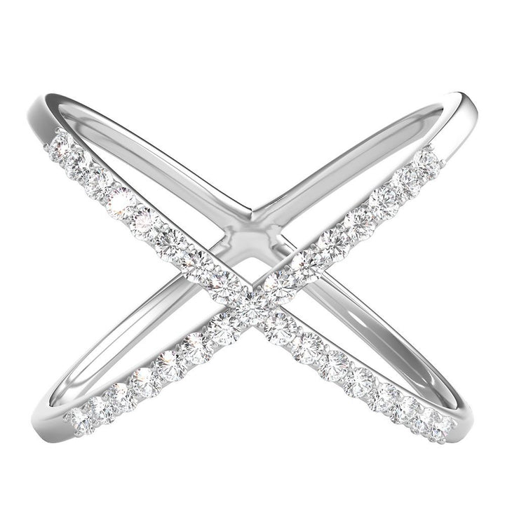 1/10 ct. tw. Diamond Crisscross Ring in Sterling Silver