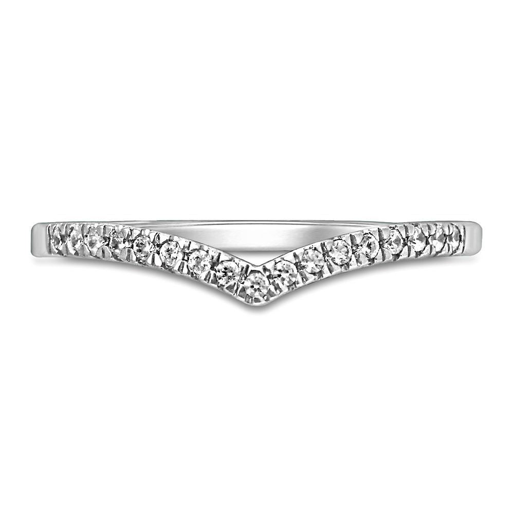 1/10 ct. tw. Diamond Contour Band in 14K White Gold