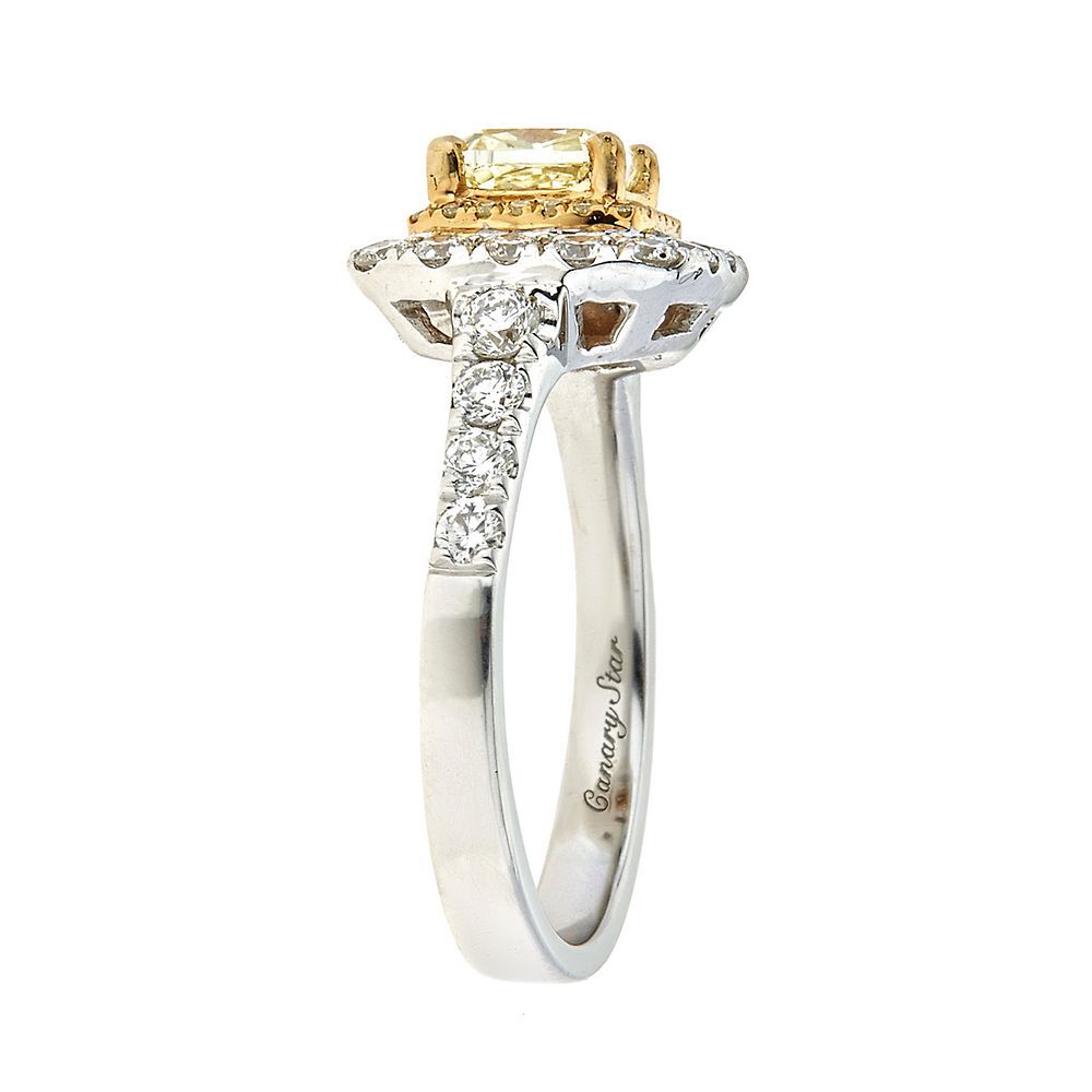 1 3/4 ct. tw. Yellow & White Diamond Ring in 18K White & Yellow Gold