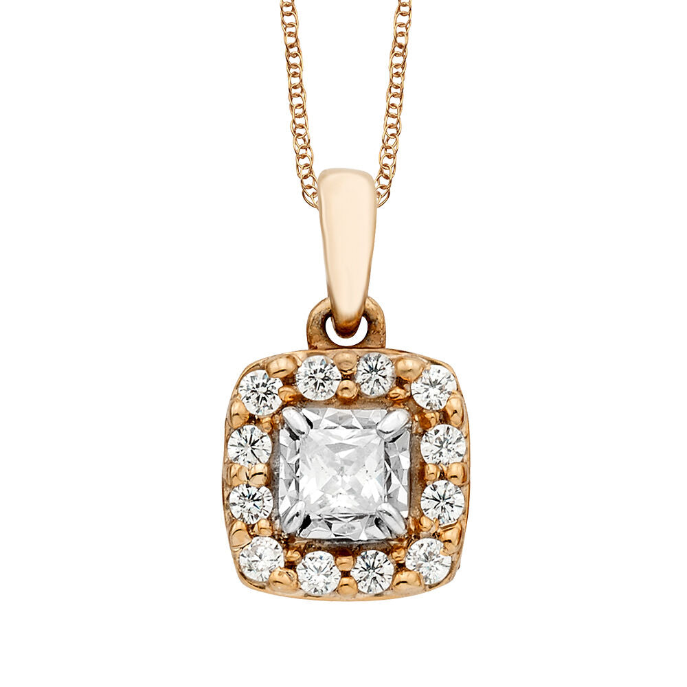 1/4 ct. tw. Diamond Solitaire Pendant in 10K Rose Gold