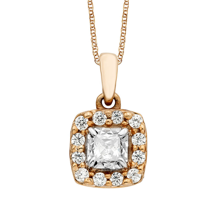 1/4 ct. tw. Diamond Solitaire Pendant in 10K Rose Gold