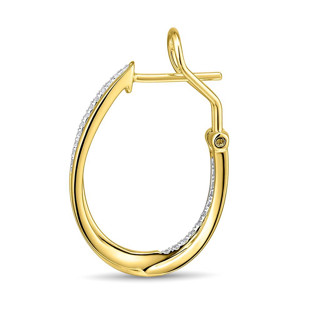 1/10 ct. tw. Diamond Hoop Earrings in 10K Yellow Gold