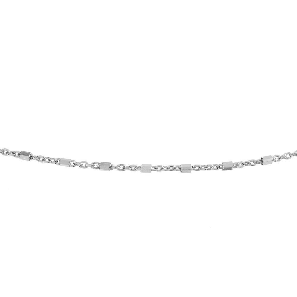 Diamond Cut Square Bead Necklace in Sterling Silver