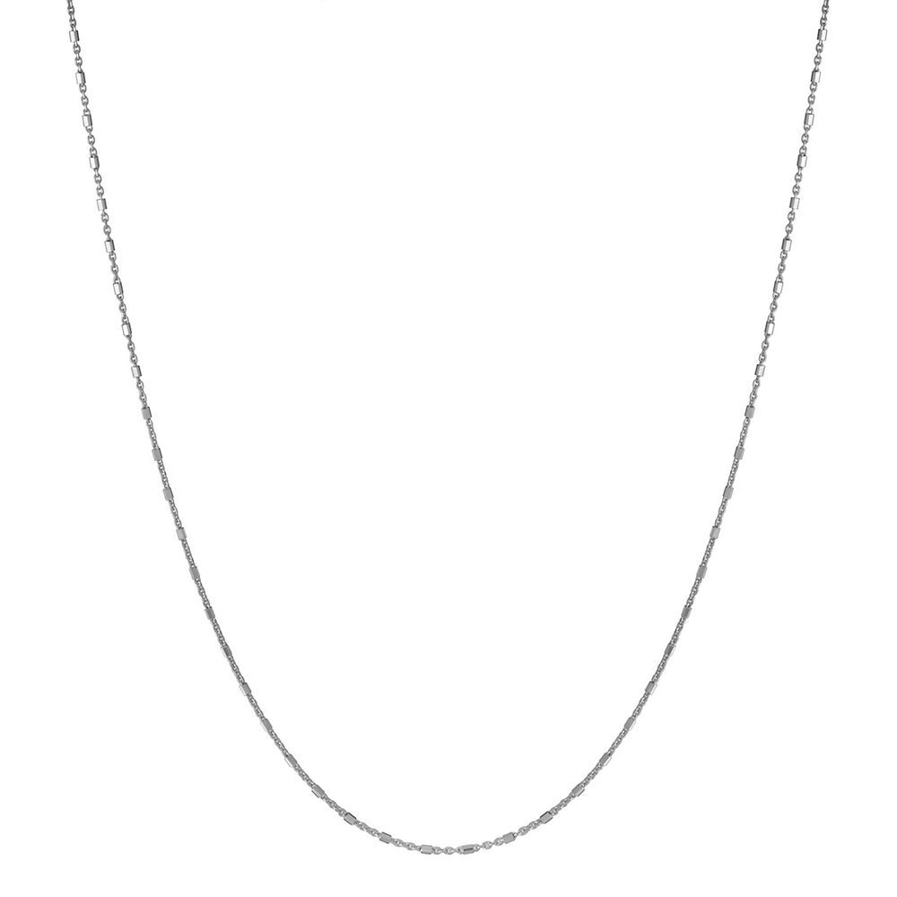 Diamond Cut Square Bead Necklace in Sterling Silver