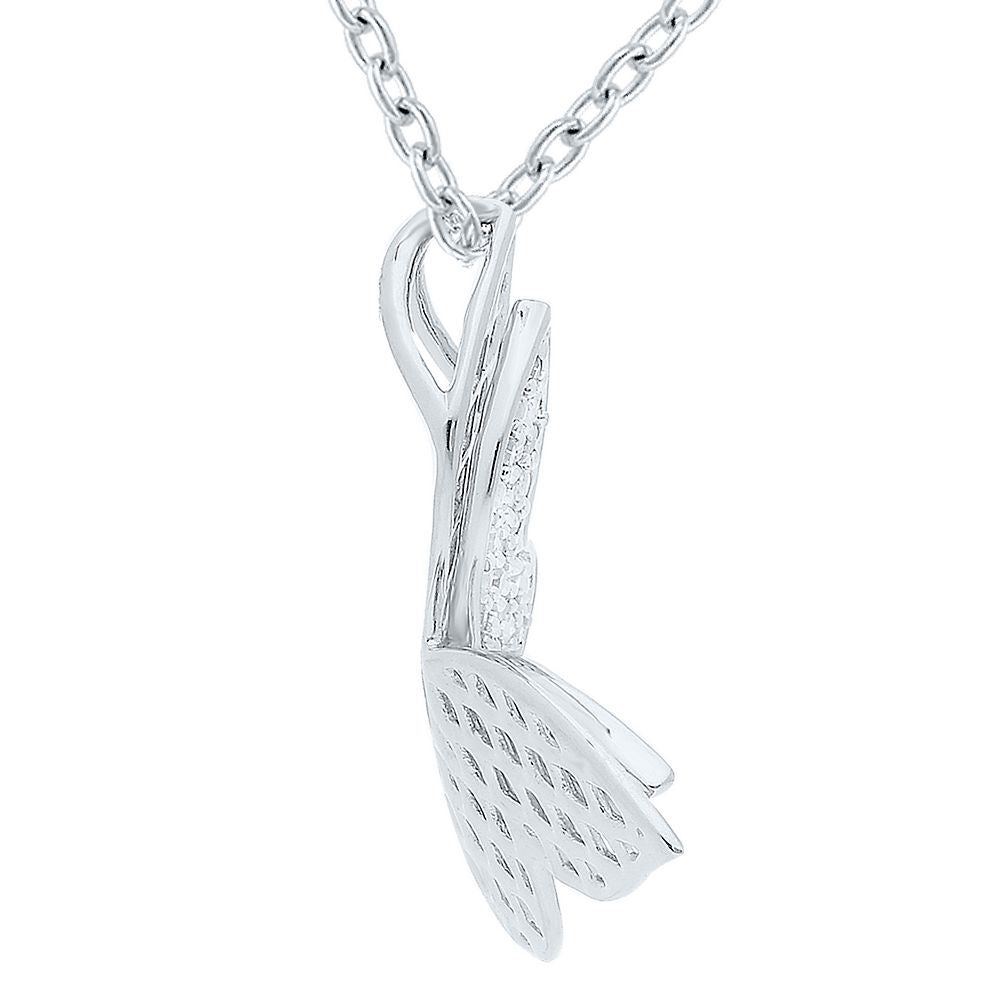 1/10 ct. tw. Diamond Butterfly Pendant in Sterling Silver