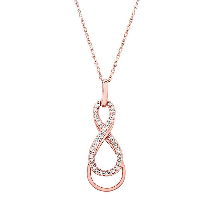 1/10 ct. tw. Diamond Infinity Pendant in 10K Rose Gold