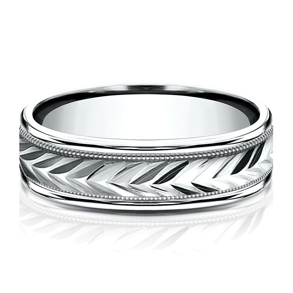 Wedding Band in 10K White Gold, 6MM