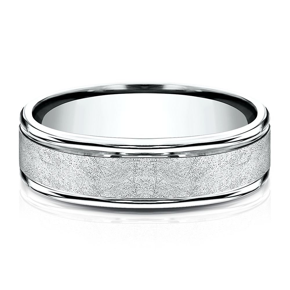 Wedding Band in 10K White Gold, 6MM