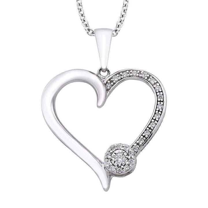 1/10 ct. tw. Diamond Heart Pendant in Sterling Silver