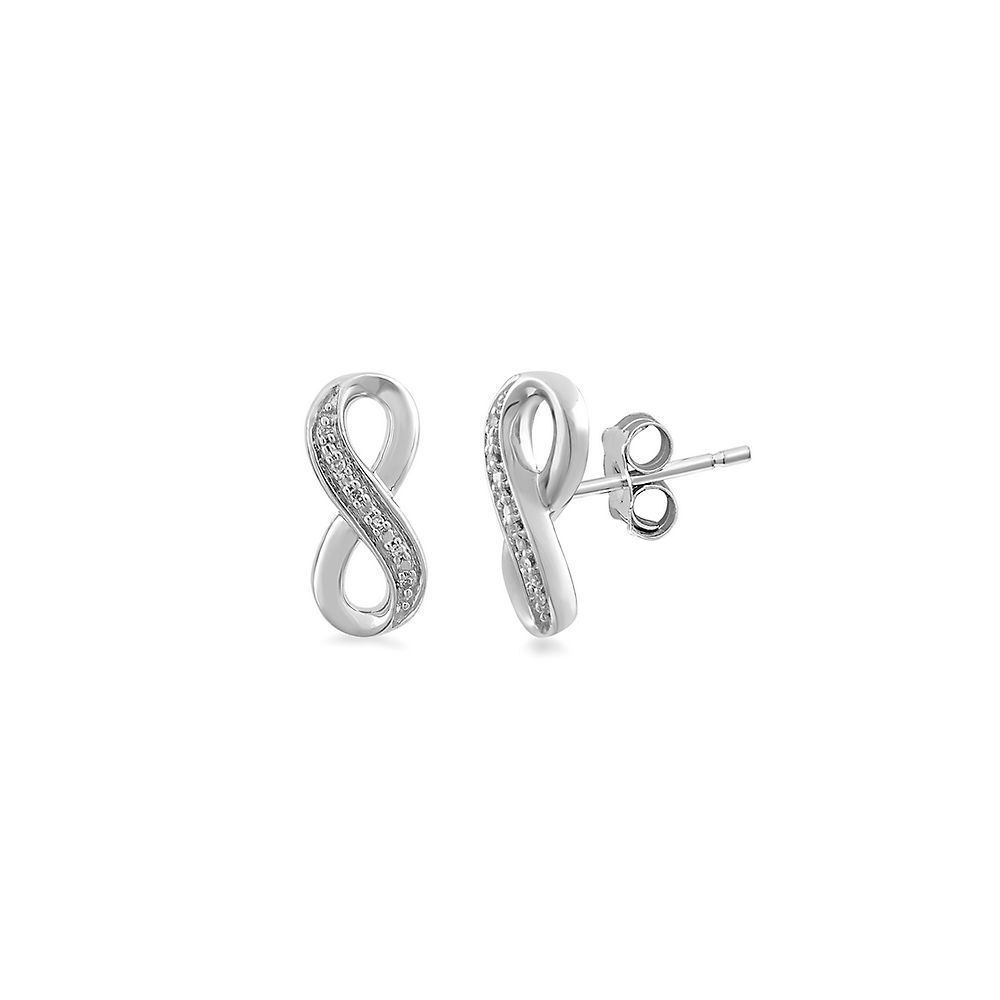 Diamond Infinity Earrings in Sterling Silver