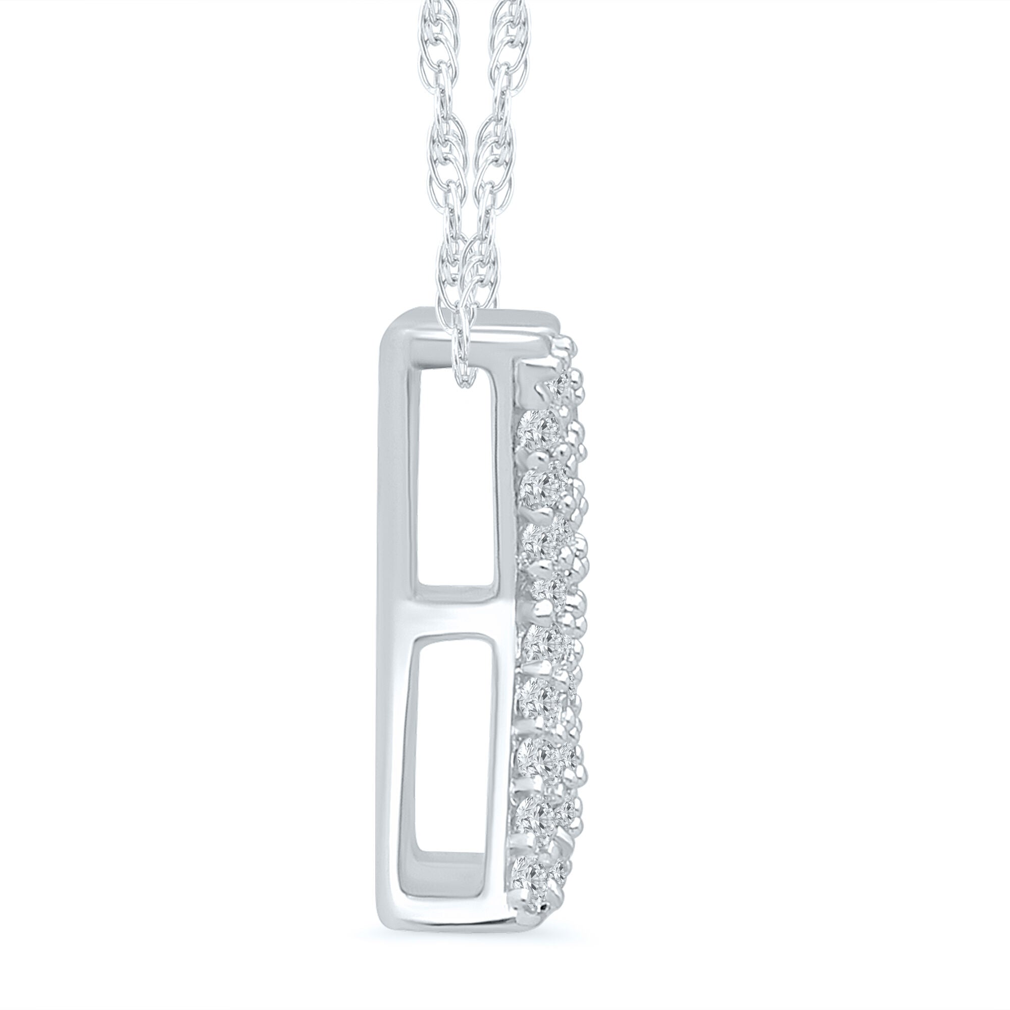 1/7 ct. tw. Diamond X Initial Pendant in 10K White Gold