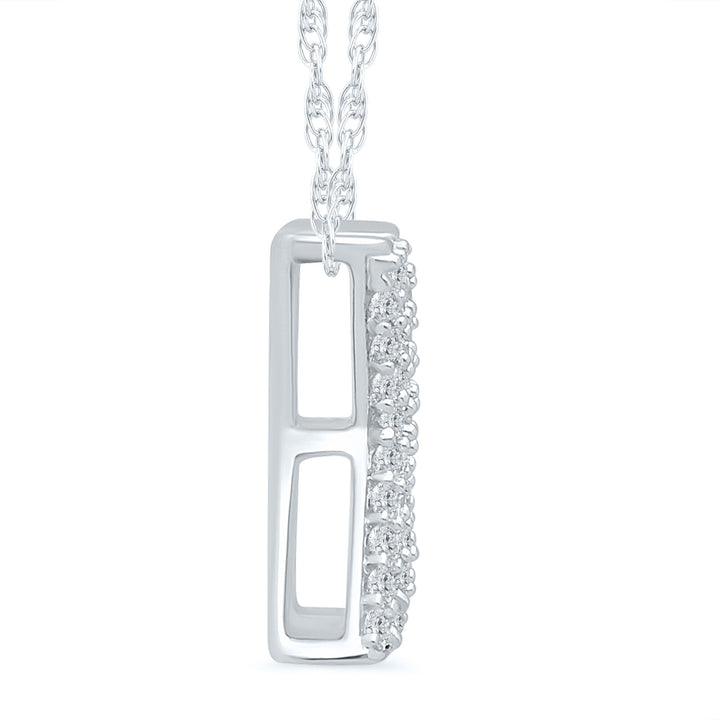 1/7 ct. tw. Diamond X Initial Pendant in 10K White Gold