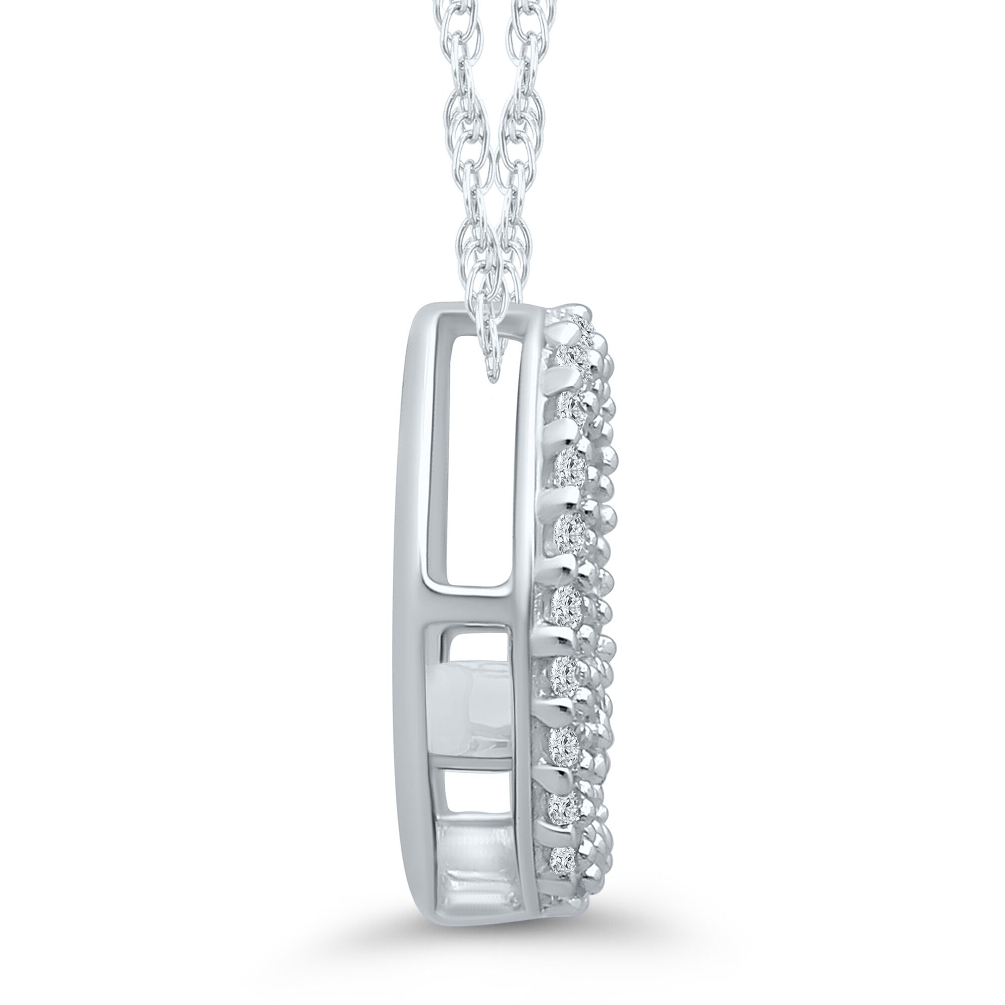 1/7 ct. tw. Diamond Q Initial Pendant in 10K White Gold