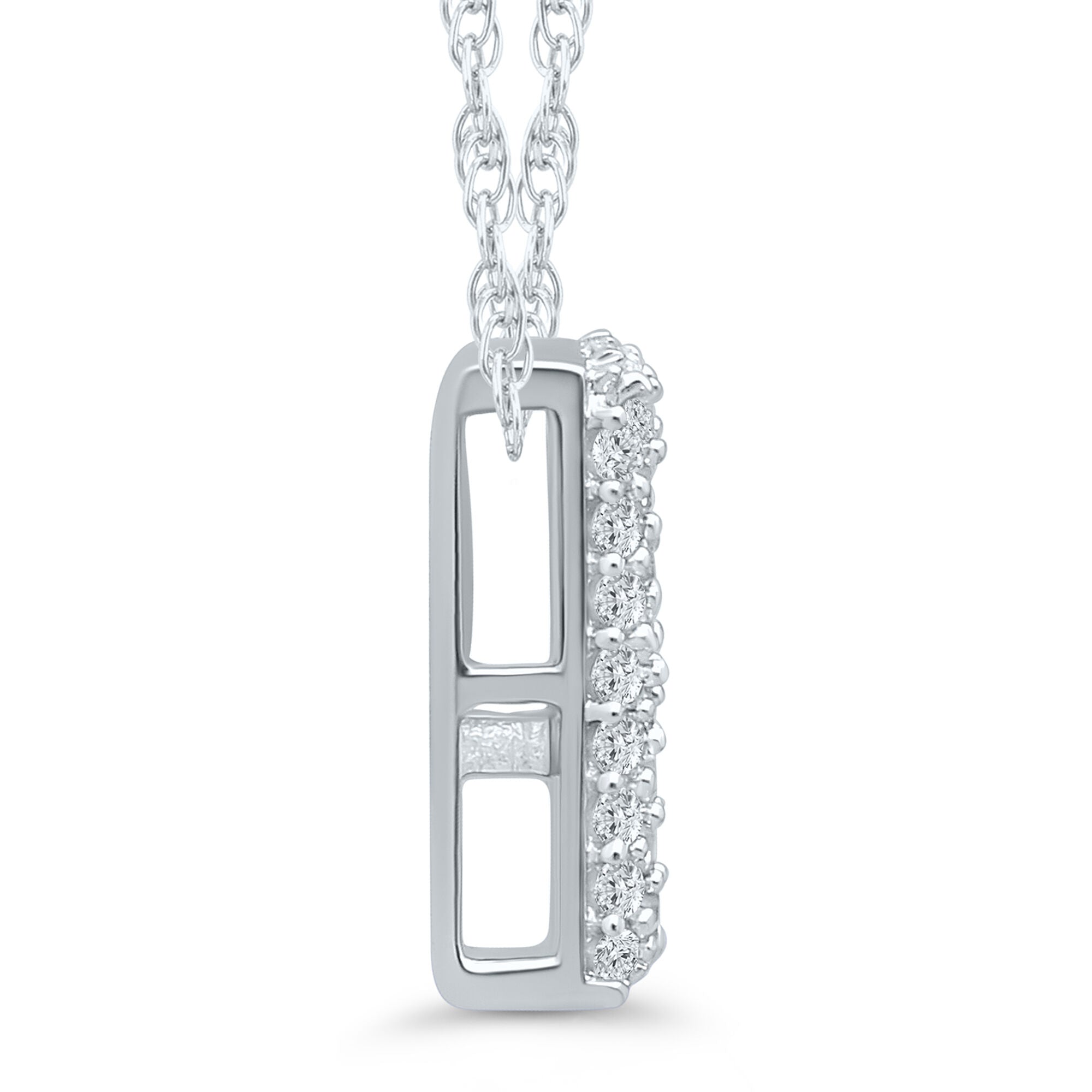 1/7 ct. tw. Diamond P Initial Pendant in 10K White Gold