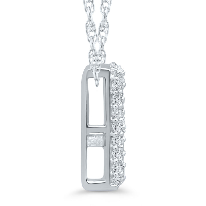 1/7 ct. tw. Diamond P Initial Pendant in 10K White Gold