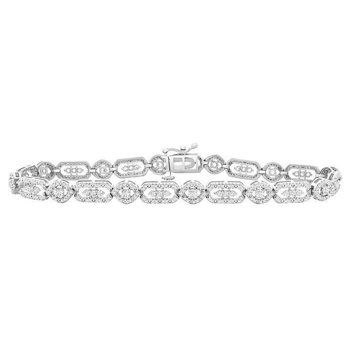 1 1/2 ct. tw. Diamond Bracelet in 10K White Gold